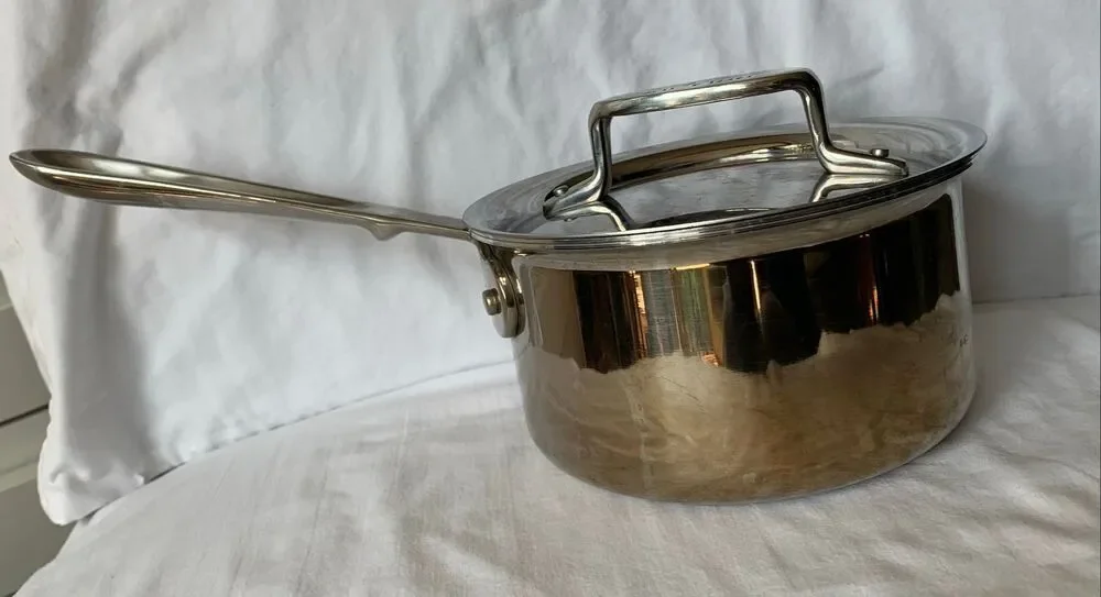 6 piece All-Clad Stainless Steel Pot Pan with Lids SET